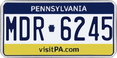 PA license plate MDR6245