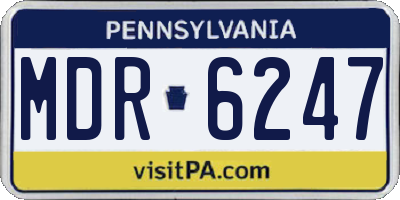 PA license plate MDR6247