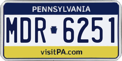 PA license plate MDR6251