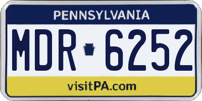 PA license plate MDR6252