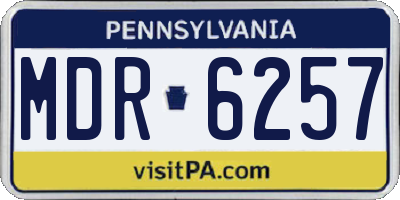 PA license plate MDR6257