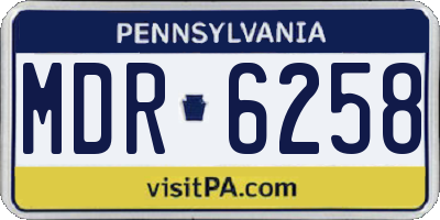PA license plate MDR6258