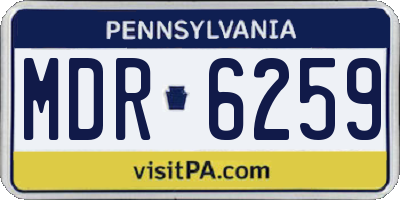 PA license plate MDR6259