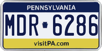 PA license plate MDR6286