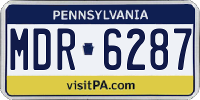 PA license plate MDR6287