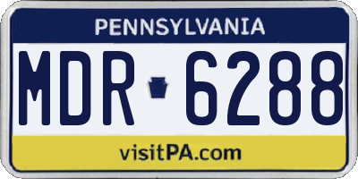 PA license plate MDR6288