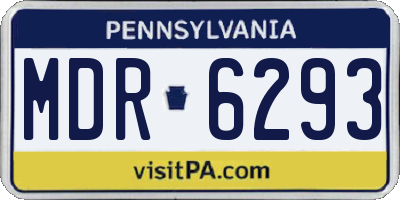 PA license plate MDR6293