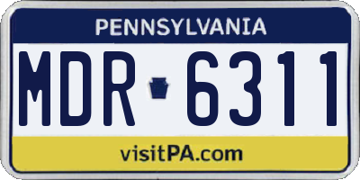 PA license plate MDR6311