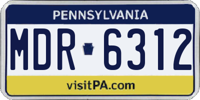 PA license plate MDR6312