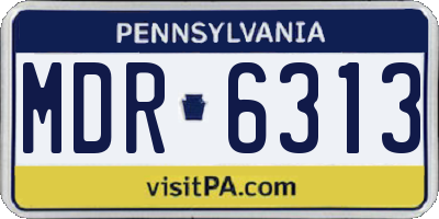 PA license plate MDR6313
