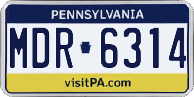 PA license plate MDR6314