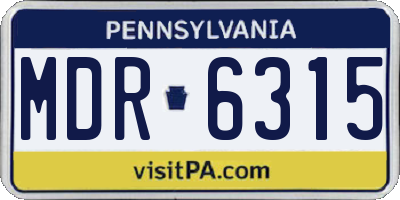 PA license plate MDR6315