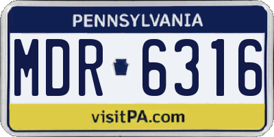 PA license plate MDR6316