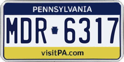 PA license plate MDR6317