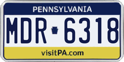 PA license plate MDR6318