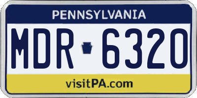 PA license plate MDR6320
