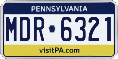 PA license plate MDR6321