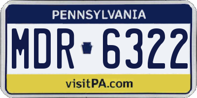PA license plate MDR6322