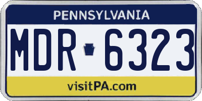 PA license plate MDR6323