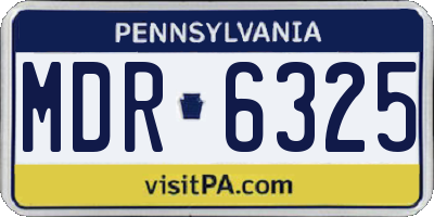 PA license plate MDR6325