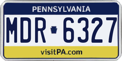 PA license plate MDR6327