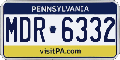 PA license plate MDR6332
