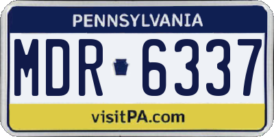 PA license plate MDR6337