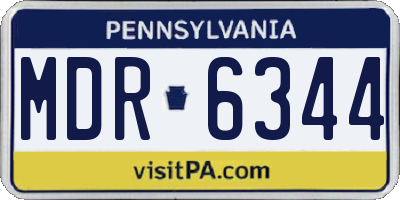 PA license plate MDR6344