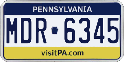 PA license plate MDR6345