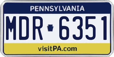 PA license plate MDR6351