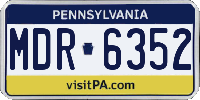 PA license plate MDR6352