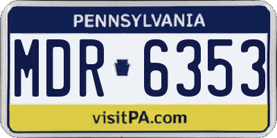 PA license plate MDR6353