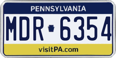 PA license plate MDR6354