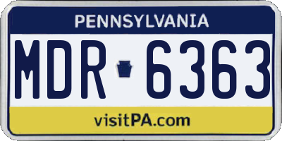 PA license plate MDR6363