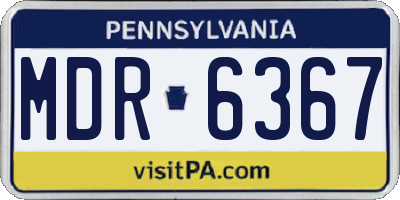 PA license plate MDR6367