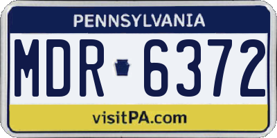 PA license plate MDR6372