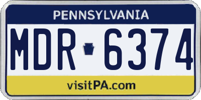 PA license plate MDR6374