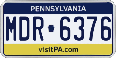 PA license plate MDR6376
