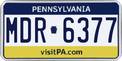 PA license plate MDR6377