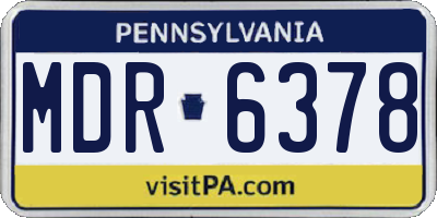 PA license plate MDR6378