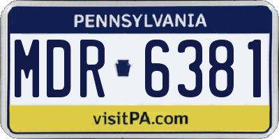 PA license plate MDR6381