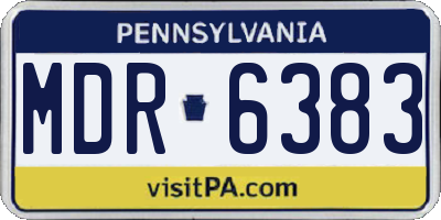 PA license plate MDR6383