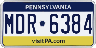 PA license plate MDR6384