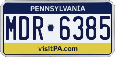 PA license plate MDR6385