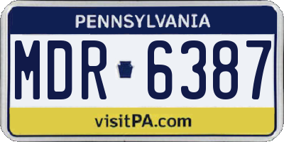 PA license plate MDR6387