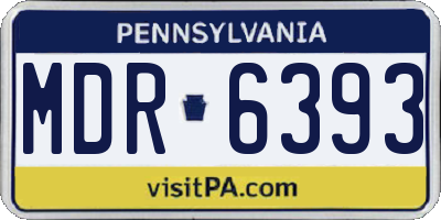 PA license plate MDR6393