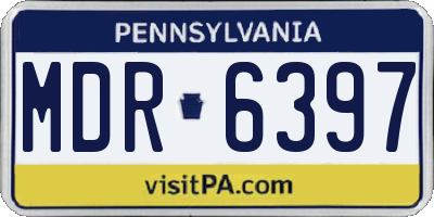 PA license plate MDR6397