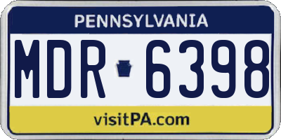 PA license plate MDR6398