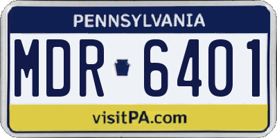 PA license plate MDR6401