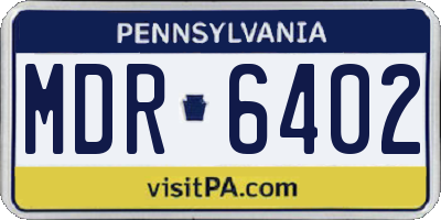 PA license plate MDR6402